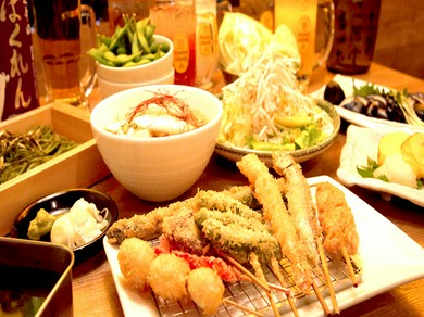 恵比寿駅徒歩1分！【串カツ居酒屋ぼっちゃん】飲み放題付2980円