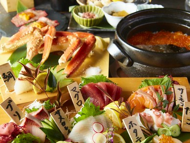 北新地駅1分!!新鮮な海鮮で乾杯！飲み放題付コース5000円〜