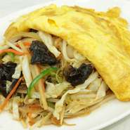 野菜炒め玉子帽子