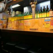 お酒も「ワイン」や「焼酎」など充実したラインナップです。普段の忙しさや仕事を忘れて、会社帰りにフラッと立ち寄っての「軽く一杯」や「ちょい呑み」にも。