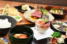 和と洋の料理人が、美山のゆばと旬のお野菜をふんだんに使った本格創作ゆば料理のコース。