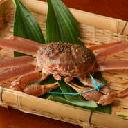 日本海沖で水揚げされた「ズワイガニ」は、身が詰まり甘みも抜群です。また、漁の解禁期間が短く漁獲量も少ない「香箱ガニ」も絶品食材。外子・内子と呼ばれる卵は、一度食べると病み付きになる美味しさです。