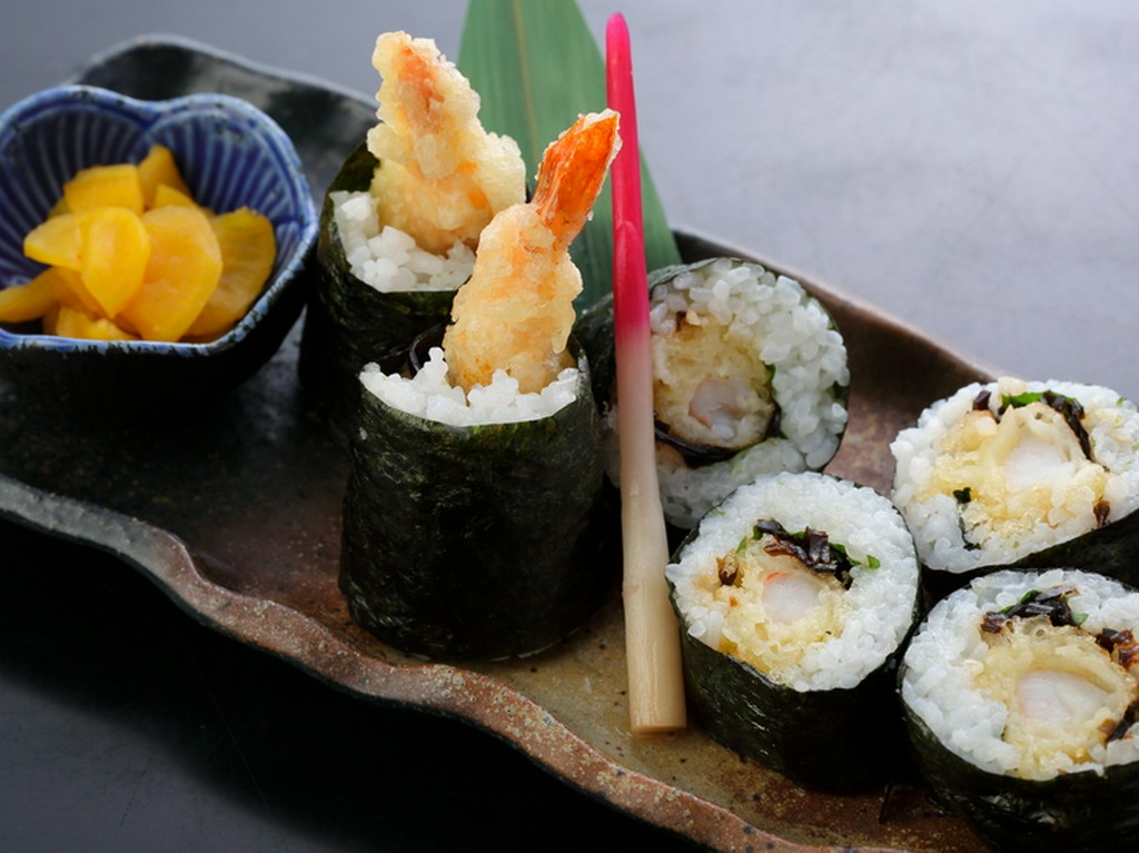 一口で、ガッツリかぶりつきたくなる『海老天巻き』