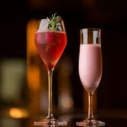 イチゴとバジルのモヒート／シバフネ・ショコラ／キール　アンペリアル