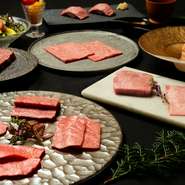当店のシェフが厳選したものだけを使用した､牛の達人おすすめのコース｡