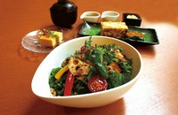 北陸・新潟の農園直送の新鮮野菜をふんだんに詰め込み!2種のドレッシングで飽きずに食べられて、野菜でお米を食べましょう! 自家製デザート付なので、満足間違いなし!