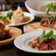 ※5名様～10名様は1階テーブル貸切可、15名様以上～は2階フロア貸切可
※＋500円でメインを肩ロースのグリルに
※＋500円でデザート盛り合わせに
※＋1500円で90分飲み放題つきに