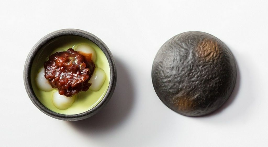 栗入り抹茶白玉ぜんざい「朧月」