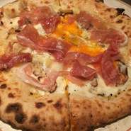 生ハム、宇陀産キノコ、卵、モッツァレラ