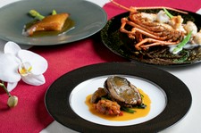 希少な国産の天然鮑や伊勢海老、フカヒレ、三大和牛と呼称される「米沢牛」を使用する特別コース。