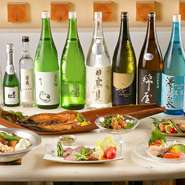 美味しい魚には美味しい日本酒を。そして美味しいお米が作られる宮城では、美味しい日本酒をつくる酒蔵がたくさんあります。そこから、料理を楽しんでいただくための、そして旬の日本酒をセレクトしています。