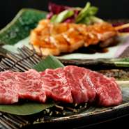 上質jな『松阪牛』を、串焼きに仕立ててあります。味付けは自家製のタレ。一見シンプルな料理ですが、味わいはとても贅沢です。