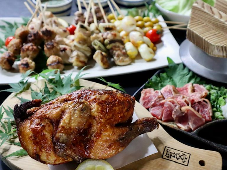 歓送迎会も串焼き酒房蜂ヤで◎地鶏のタタキ揚げ物等含むボリューム満点コース◎