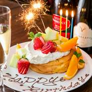 ディナータイム、メッセージプレート800円[要事前予約]
