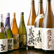 料理に合わせて、幅広い味が嗜める納得の品揃え。焼酎も充実