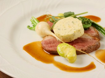 『滝川産合鴨ロティ 筍と西京味噌のブールコンポーゼ』