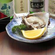 刺身でも満足できる魚介や地元の旬野菜を使用。夏には岩牡蠣も