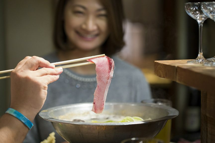 美味しいお料理でふたりの会話も弾みます