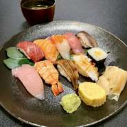 握り寿司セット（ランチ限定10食）★味噌汁サービス