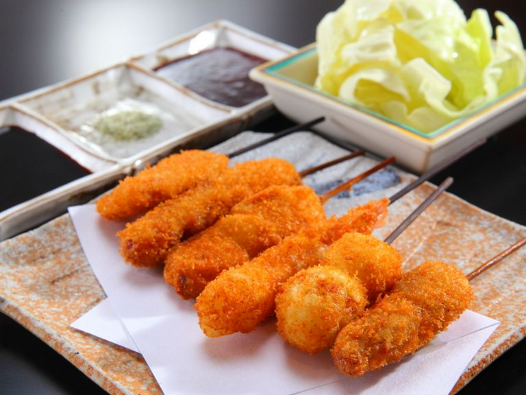 伝統の串カツの代表を味わえるお得なセット『Aセット』