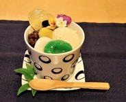 ※碁石茶アイス・栗・白玉・芋けんぴ・ところてんの土佐風ぱふぇ
