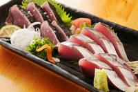 御乃字の一押しは、鮮度の良い旬の旨い魚。高知といえば、カツオ、金目鯛、ウツボ、鯨、チャンバラ貝を始めとする海の幸。仕入れにより、クエ、スッポン、エガニ、ふぐ等も楽しめます。※写真はイメージです。