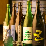 種類や銘柄が豊富。日本酒の他にも、さまざまなお酒が味わえる