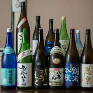 食材同様、季節の移り変わりを感じさせてくれる日本酒は、蔵元にこだわらず、全国各地から広く集められています。山田錦と鬼怒川水系の伏流水で醸造される、地元の銘酒『惣譽』も、もちろんラインナップ。