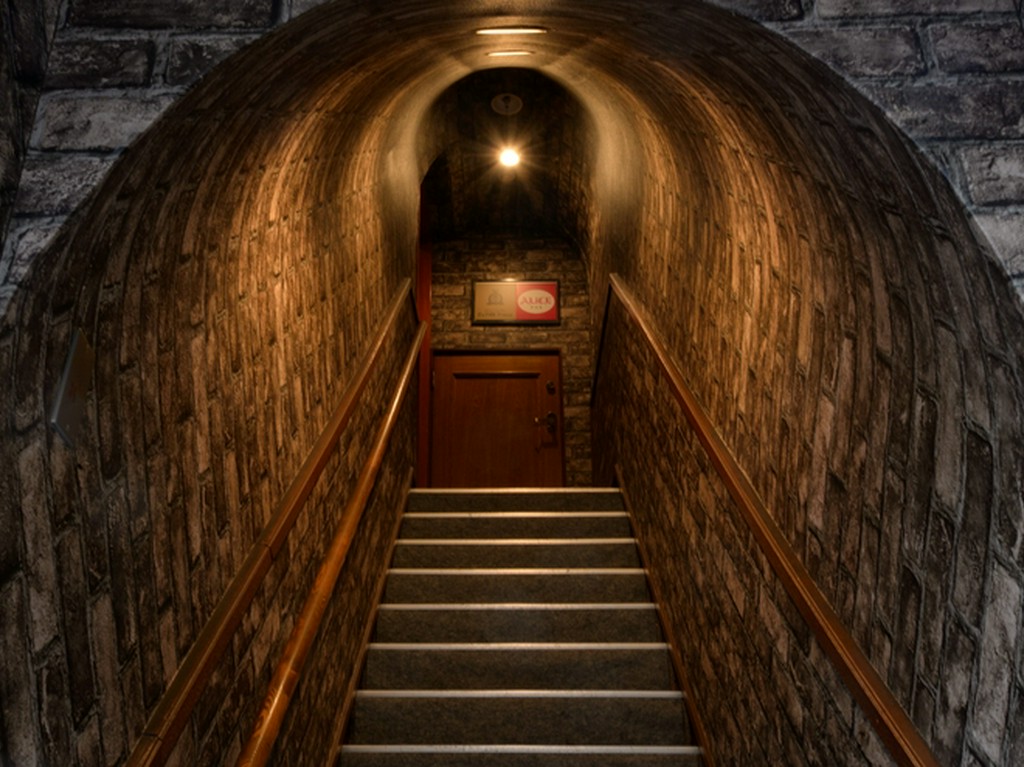 ワイン・カーヴをイメージした入口