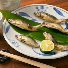 広島にある太田川の天然の稚鮎をシンプルに塩でいただきます。季節を味わう『鮎の塩焼き』