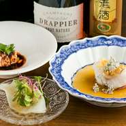 石川県能登半島から仕入れられた築地では手に入らない珍しい野菜やその時期特有の野菜。その他、中華に欠かせないフカヒレや鮑、こだわりの肉など、シェフが厳選した素材が楽しめます。