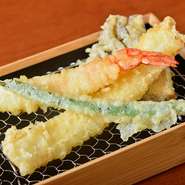 海老、いか、舞茸、いんげん