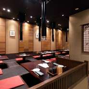 とても寛げる、掘りごたつ席の小上がりの座敷