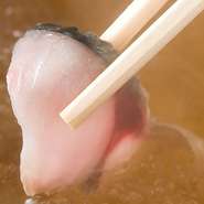 肉厚で臭みがなく、程よい脂がのった『五島サバのしゃぶしゃぶ』