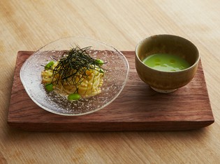 斬新なイタリアンのつけ麺『冷製パスタと枝豆のソース』