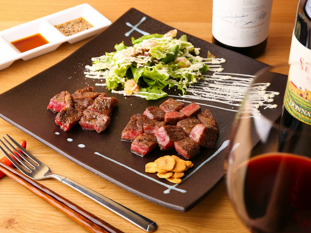 『国産黒毛和牛“クラシタ”ステーキ150g～3種の薬味添え～』