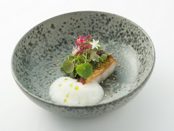 鐘崎産の甘鯛　スパイスのクレマソース