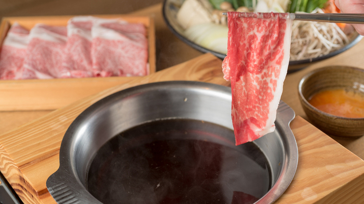 Suki-shabu course (chicken, pork, beef) with dessert included! From 4,510 yen