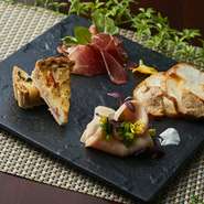 Hors d’oeuvre plate　季節の素材を使ったオードブル5種盛合せ