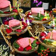 シャトーブリアンやイチボなどお好きな部位を堪能！！
盛り付けはお任せください！！
