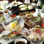 料理長が厳選した食材をお楽しみ頂ける当店のおまかせ会席です。