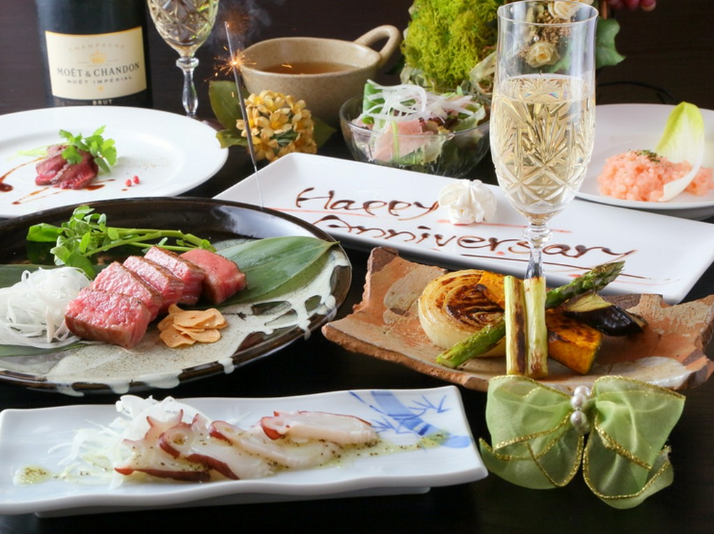 誕生日コースのご注文で乾杯用のスパークリングワインを	