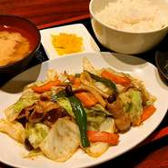 Stir-fried vegetables set meal