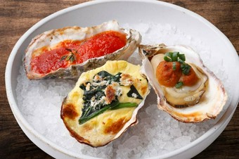 焼き牡蠣全種盛り合わせ