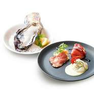 生牡蠣1ピース＋前菜盛り合わせ
