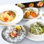 旬の生牡蠣、焼き牡蠣、カキフライ、牡蠣の炊き込みご飯と牡蠣を存分にご堪能いただける御膳です。