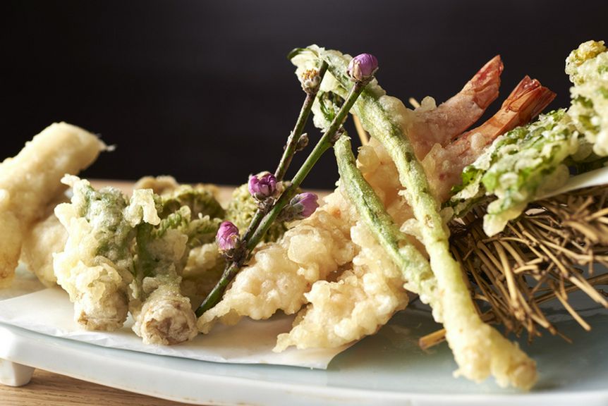 旬の食材を天ぷらに