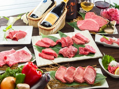 高級和牛の焼肉コースに飲み放題が付いた歓送迎会プラン