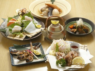 「鮮魚」「大山どり」「地酒」鳥取県の名産を取り入れたメニュー