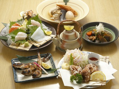 「鮮魚」「大山どり」「地酒」鳥取県の名産を取り入れたメニュー